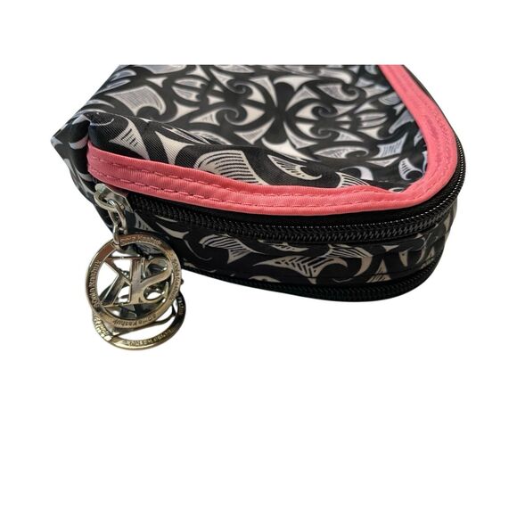 Sonia Kashuk Black White Pink Travel Makeup Bag Cosmetic Organizer Zip Case - Picture 6 of 14